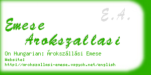 emese arokszallasi business card